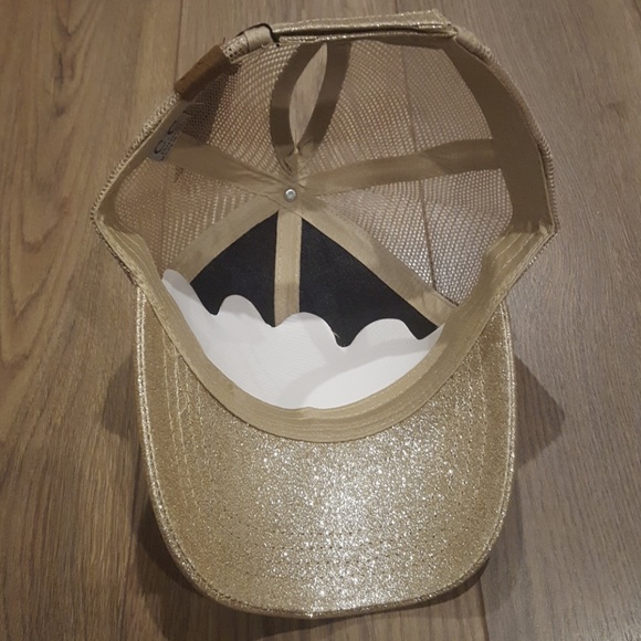 Black and Gold Fleur De Lis Glitter Mesh Hat - Picture 5 of 5